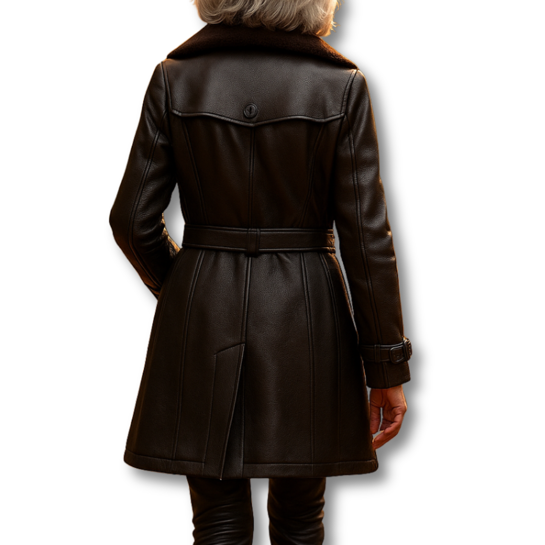 Tilde | Elegant 3/4 Leather Coat
