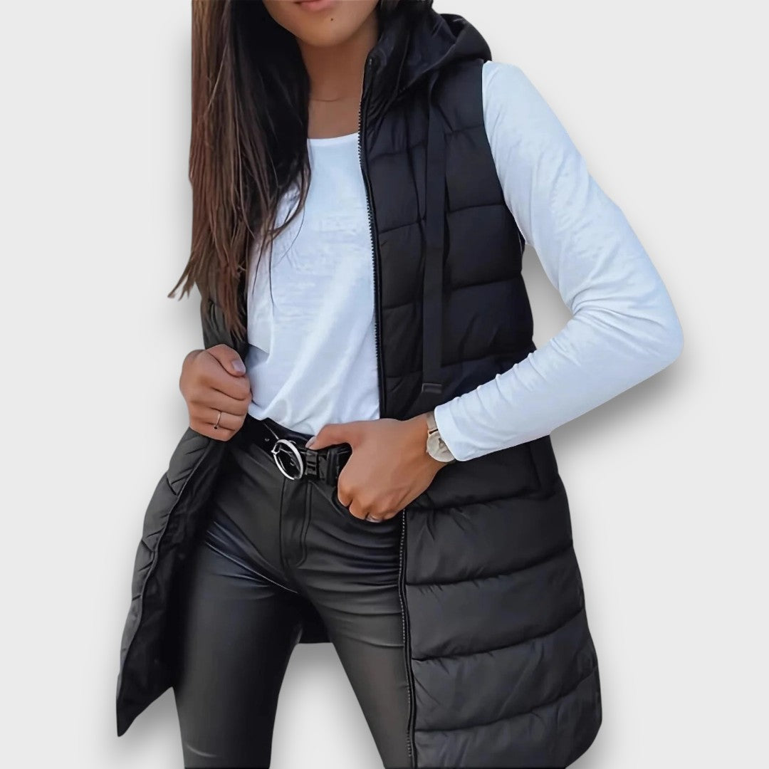 Kaira – Casual sleeveless hooded puffer vest